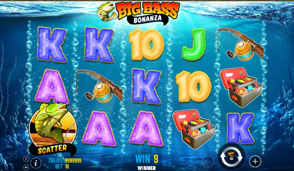 Interfejs slotu Big Bass Bonanza